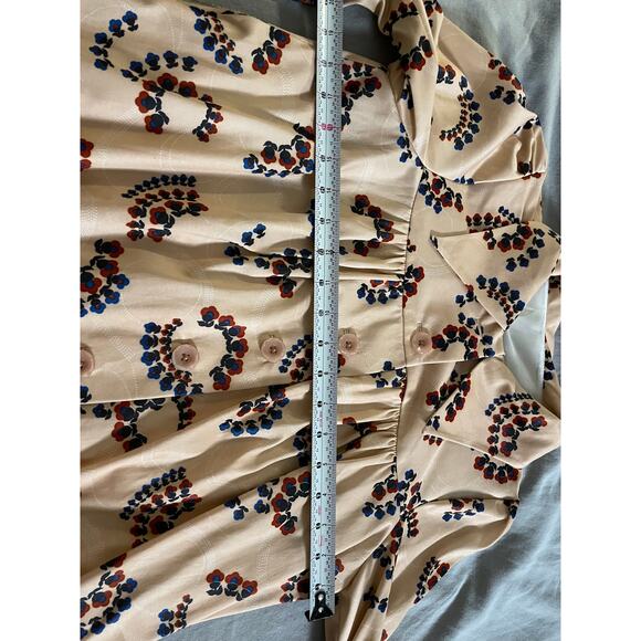 Vtg. Butterfly Collared Floral Blouse - Picture 7 of 10